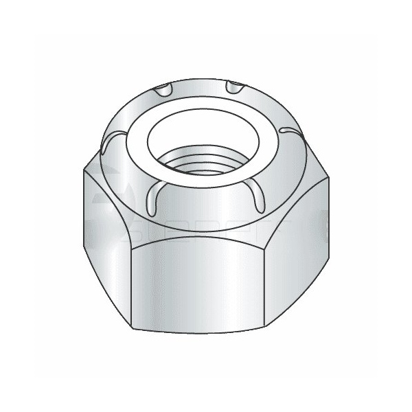 Newport Fasteners Nylon Insert Lock Nut, M6-1.00, Steel, Class 10, Zinc Plated, 100 PK 887608-PR-100 - main